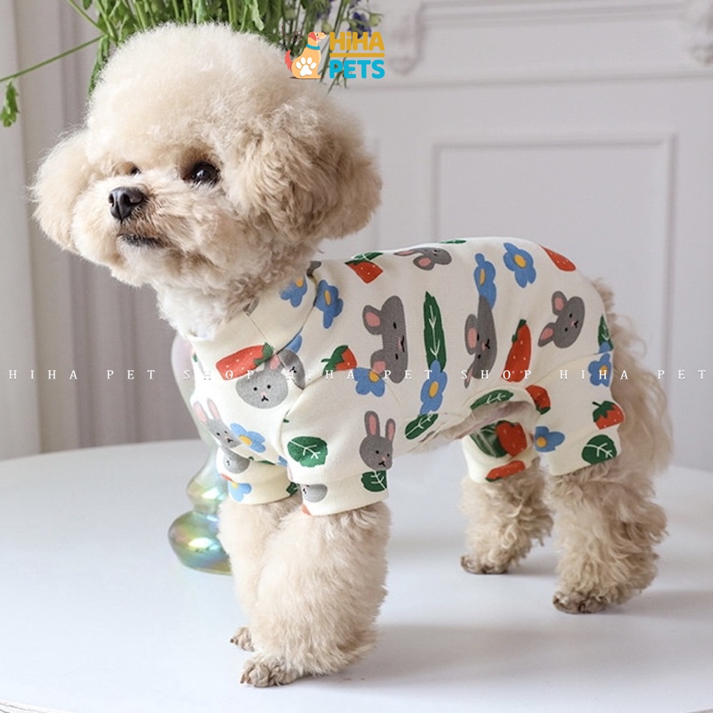 Quần Áo 4 Chân Cho Chó Mèo Cao Cấp Quần Áo Jump Cho Thú Cưng Thun Cotton Ấm Áp Mặc Ngủ Hihapet.