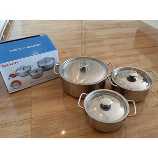 Bộ 3 Nồi Inox Quà Tặng Từ Sharp