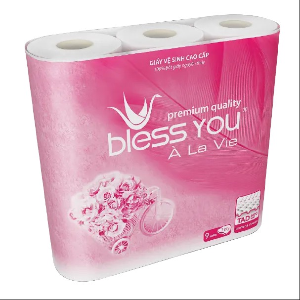 Lốc 9 Cuộn Giấy Vệ Sinh Cao Cấp 2 Lớp Bless You À La Vie