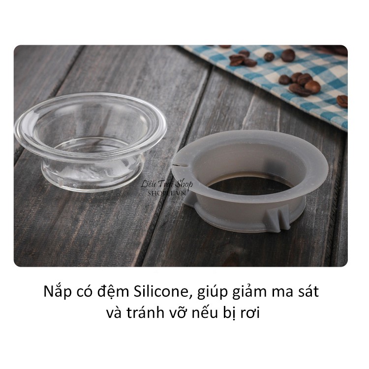 Bình lắc cafe cà phê có ngấn thuỷ tinh bình mây bình pour over bình pha chế bình lắc