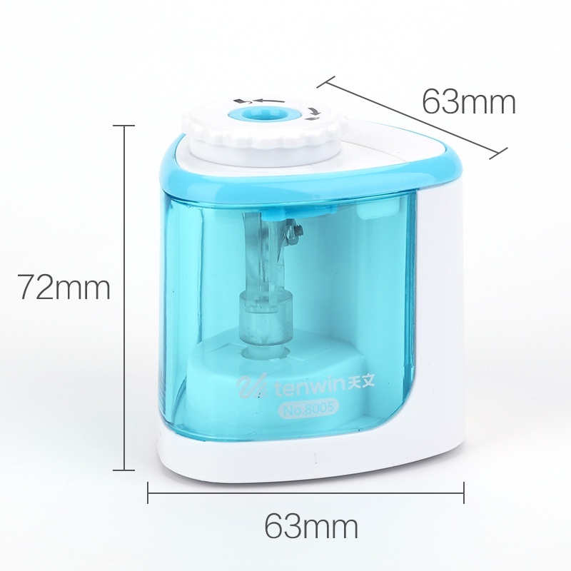 Đồ chuốt bút chì tự động Tenwin + Tặng kèm lưỡi thay chạy bằng pin - Máy gọt viết chì điện không bụi tiện lợi