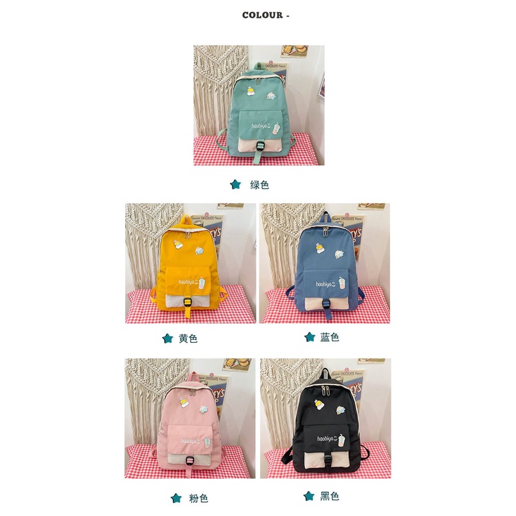 Balo Canvas JASMIN NOIR Cỡ Lớn Họa Tiết Dễ Thương Cho Nữ