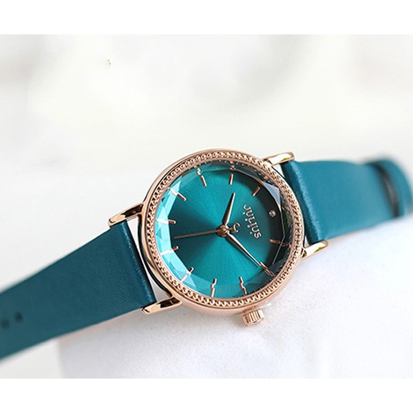 Đồng hồ nữ Julius Hàn Quốc JA-1012 2 màu xanh ngọc và kem mặt xanh