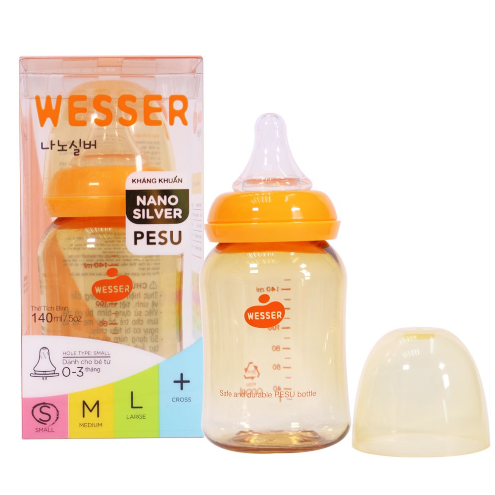 BÌNH SỮA WESSER PESU CỔ NHỎ 60ML/140ML/250ML