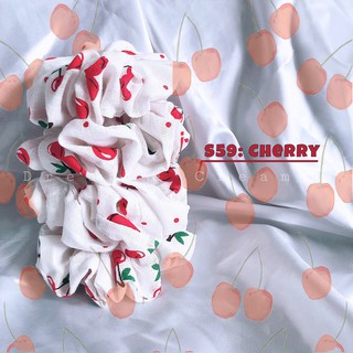 Scrunchie Dây buộc tóc Cherry trắng mini | Dreamie Creamie |