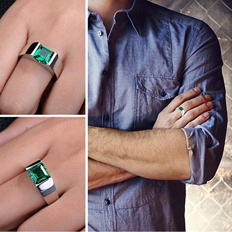 Nhẫn Đính Đá Nhiều Màu Sang Trọng Cho Nam