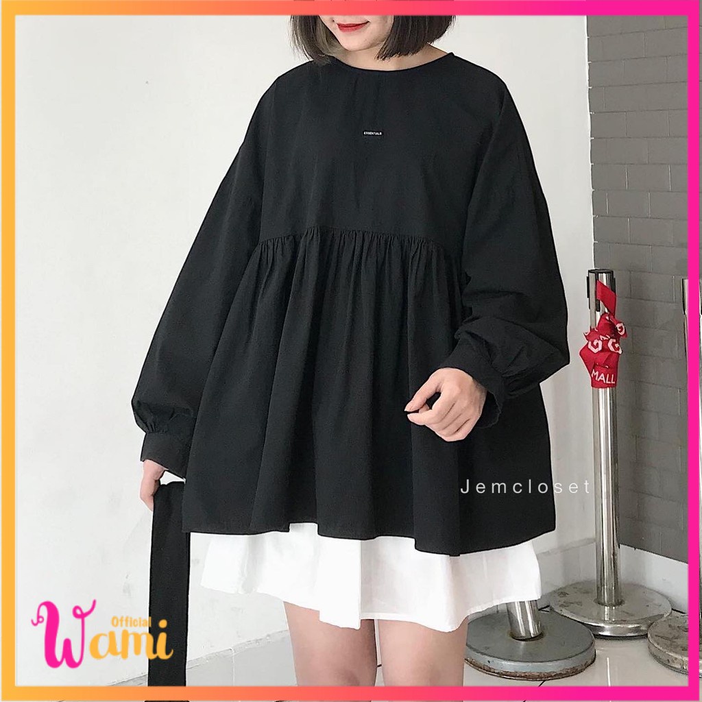 Áo babydoll nữ cổ tròn form rộng nữ tính Basic SUZYN - 1925 Wami official