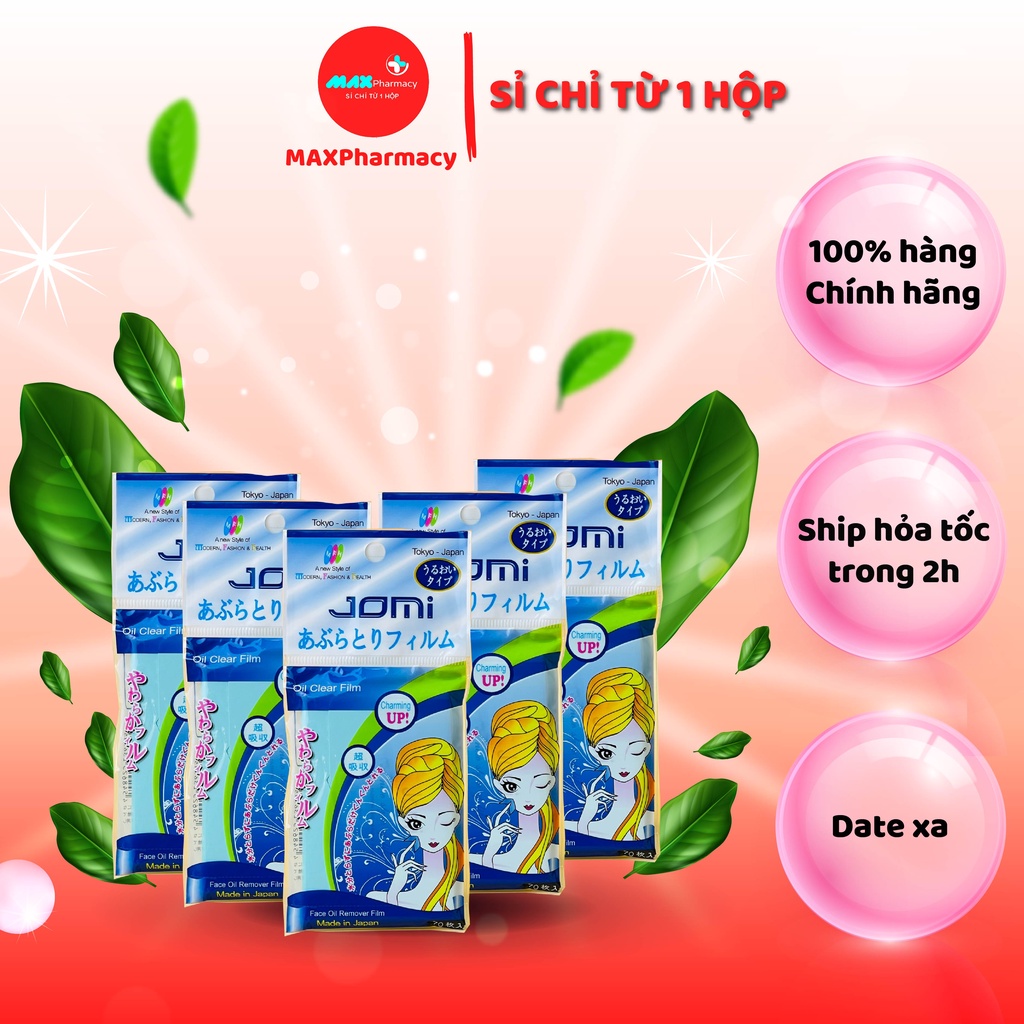 COMBO 10 GÓI Phim thấm dầu JOMI Oil Remover Film Giúp kiềm dầu Thông thoáng làn da gói 70 tờ - MAXpharmacy