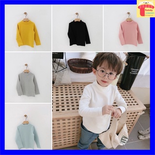 Áo thun bé trai, Áo giữ nhiệt cho bé 2-7 tuổi dài tay cao cổ trơn nhiều màu vải cotton len dày dặn chất liệu cao cấp