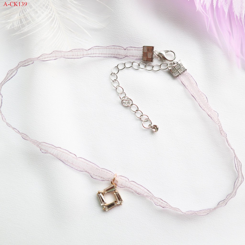 Choker màu hồng tím kim tuyến xinh xắn A-CK139-141 Maycorner