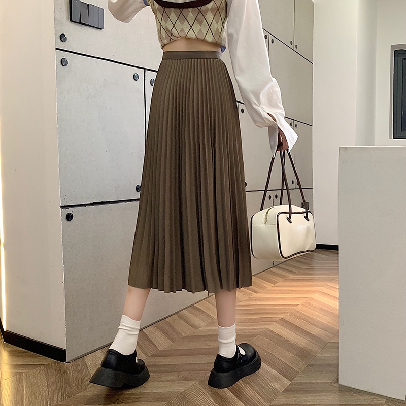 Chân Váy Chữ A Xếp Ly Dàng Dài Cạp Chun Thời Trang Sugal CV NU 014V3