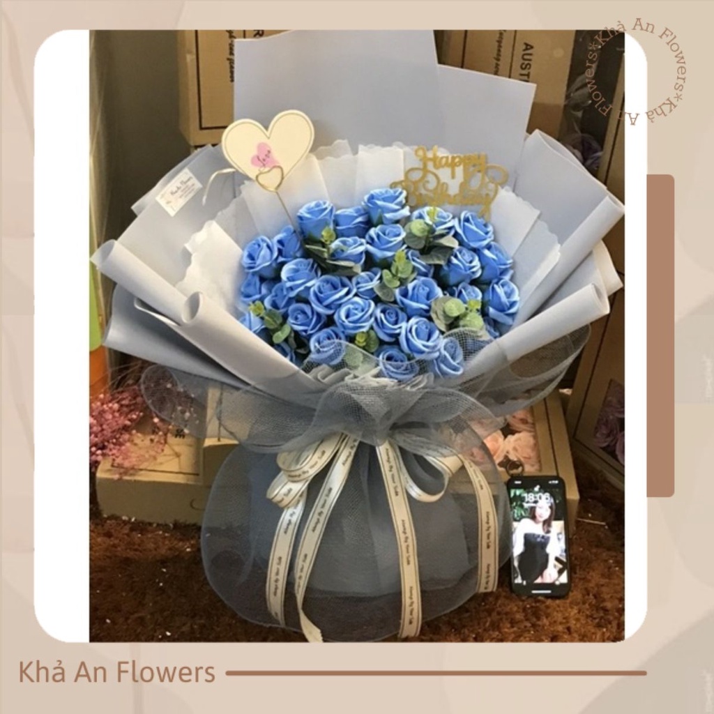 [Nowship] Bó hoa sáp 35bông cao cấp. Hoa 4 lớp xịn. Ảnh thật tự chụp. Quà sinh nhật ý nghĩa