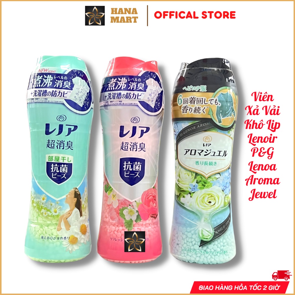Viên Xả Vải Khô Lip Lenoir P&G Lenoa Aroma Jewel viên hạt xả nội địa Nhật Bản