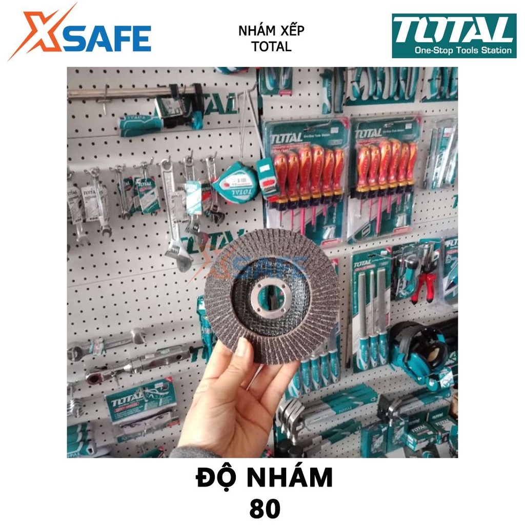 Đĩa nhám xếp TOTAL kích thước 115*22mm,P40-P60-P80, tích hợp thép cao cấp, thép, gang và thép miếng - [XSAFE]