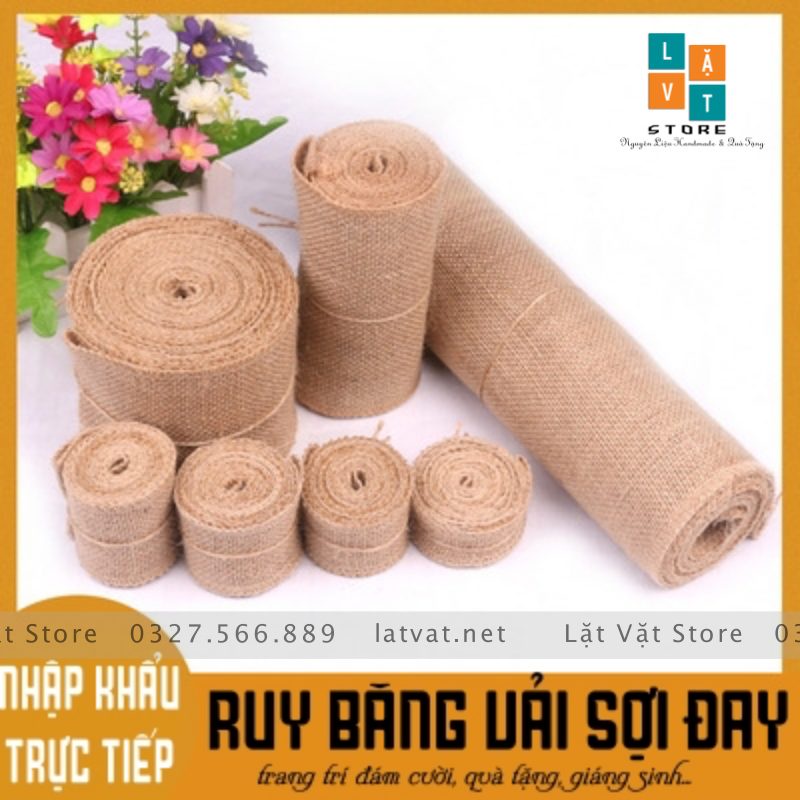 Ruy băng sợi đay trơn nhiều kích thước,DIY trang trí, handmade, tiệc cưới, Giáng sinh làm từ sợi đay, ribbon Decor.