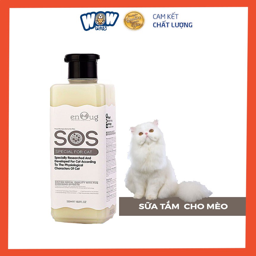 [W004]Sữa tắm SOS cho chó mèo wowpets Dầu tắm chó mèo sos mượt lông, ve rận