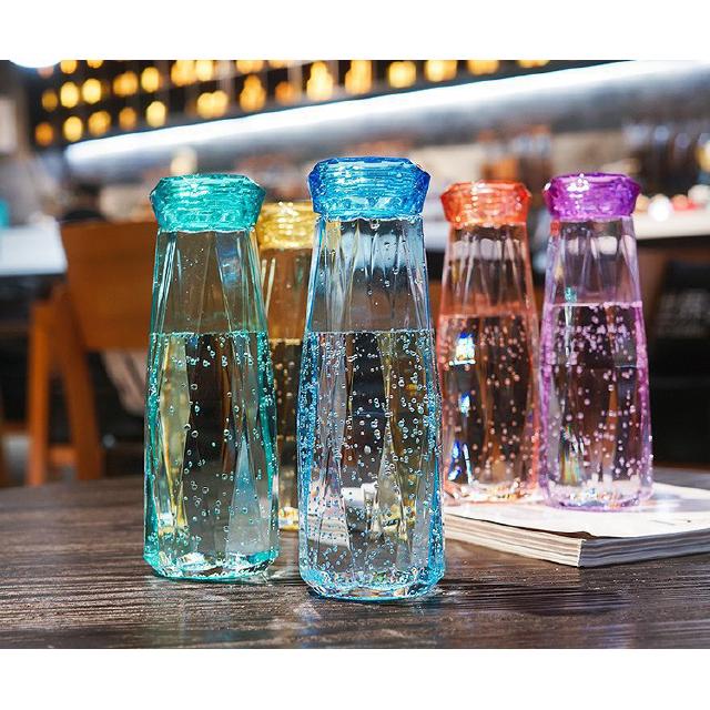 Bình Đựng Nước Thủy Tinh Màu, Dáng Kim Cương Diamond Cao Cấp, Dung Tích 500ml, Siêu Đẹp, Siêu Tiện Dụng