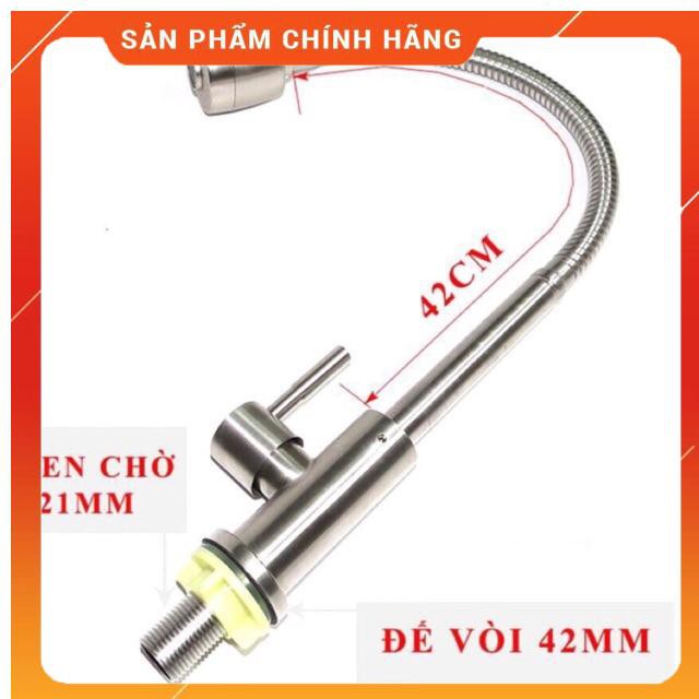 Vòi Rửa Bát Lạnh Cần Mềm Inox304(BH 36 Tháng) .