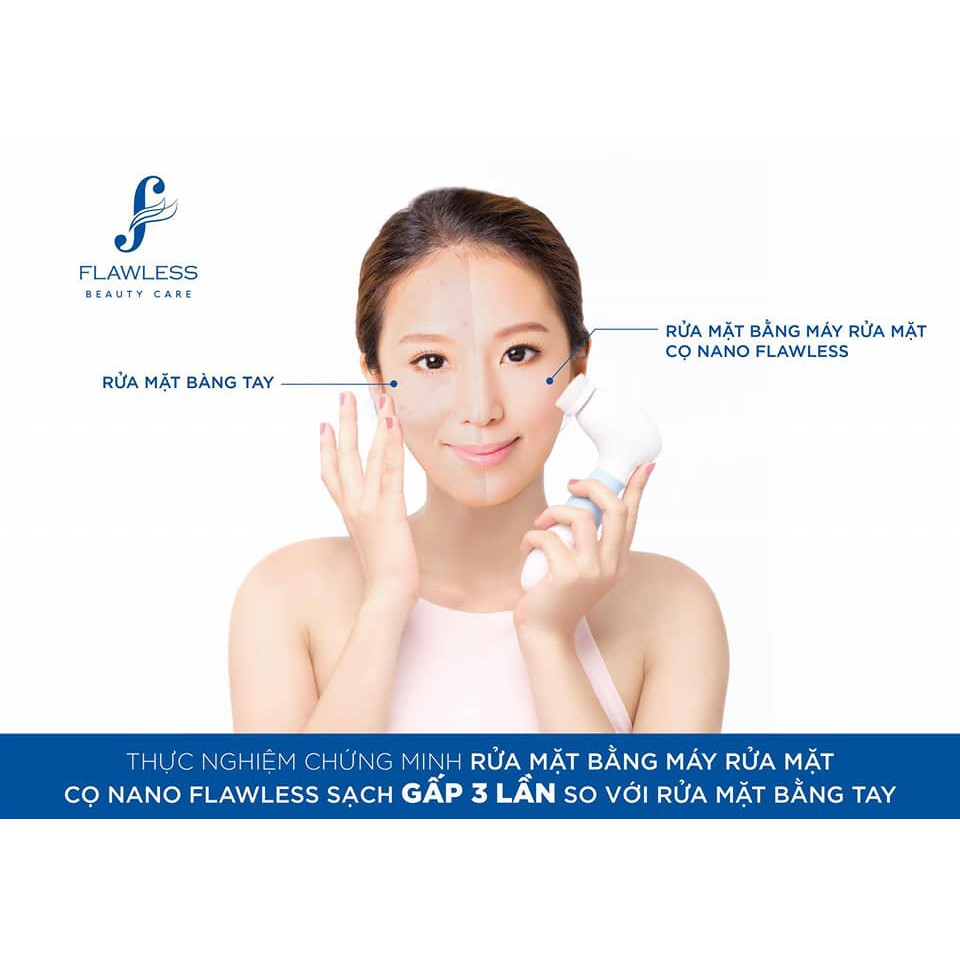 Máy rửa mặt cọ nano Flawless Nhật Bản - Hàng chính hãng