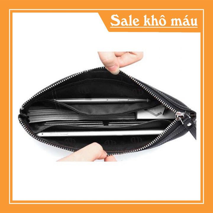 Ví Cầm Tay Clutch Nam Cao Cấp [ FREE SHIP ]  Da Nappa Mềm Đẹp Nhiều Ngăn Đựng Ipad Điện Thoại