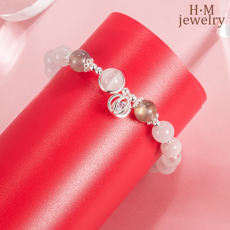 Vòng Đeo Tay Đá Mắt Mèo Opal Thời Trang Ngọt Ngào Dễ Phối Đồ