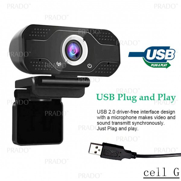 Webcam Hd 1920x1080p 30fps Usb 2.0 Phích Cắm Và Mic Komputer Kamera Cho Máy Tính