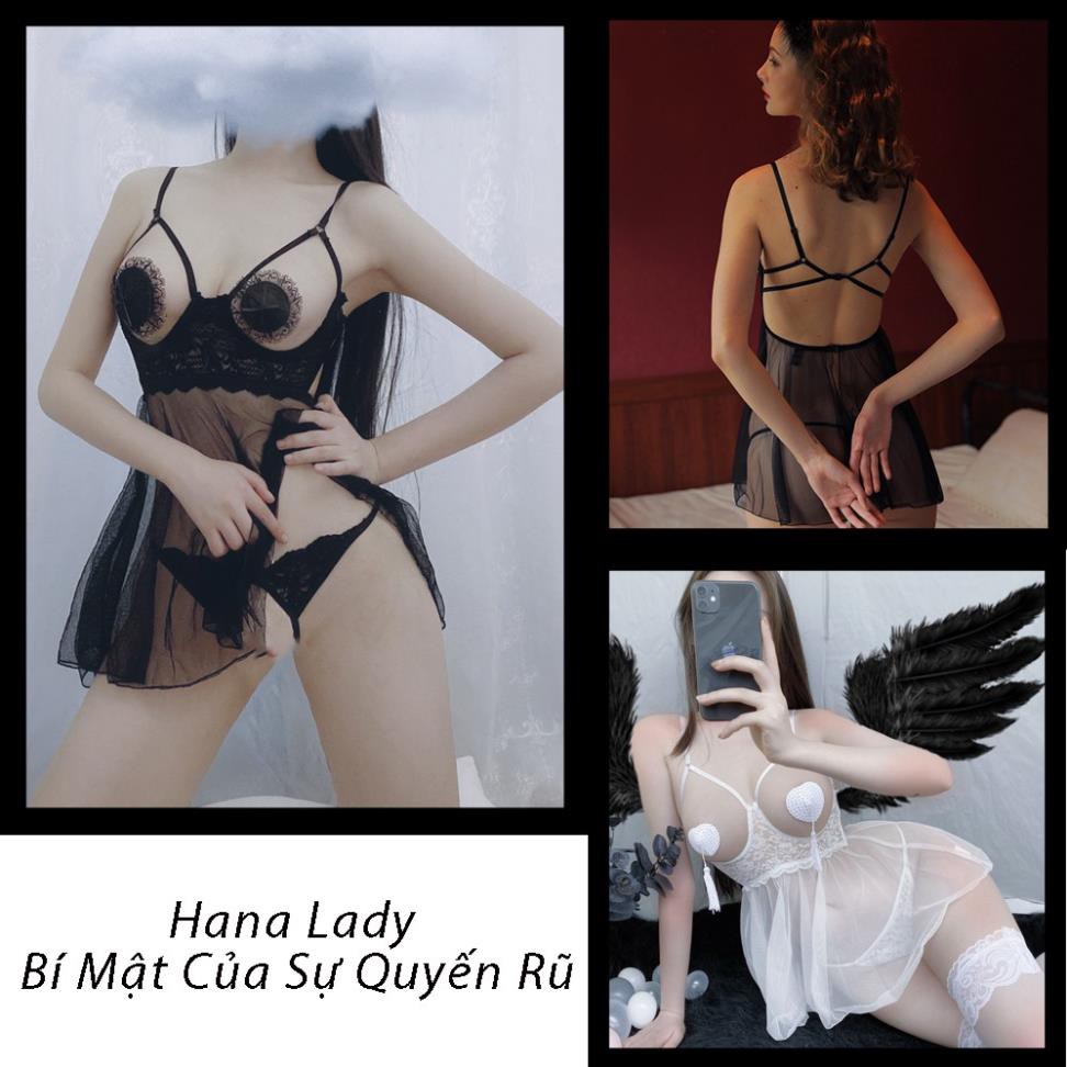 Váy Ngủ Xuyên Thấu Hở Ngực, Đầm Ngủ Sexy, Đồ ngủ nữ siêu mỏng nâng ngực VN314 !