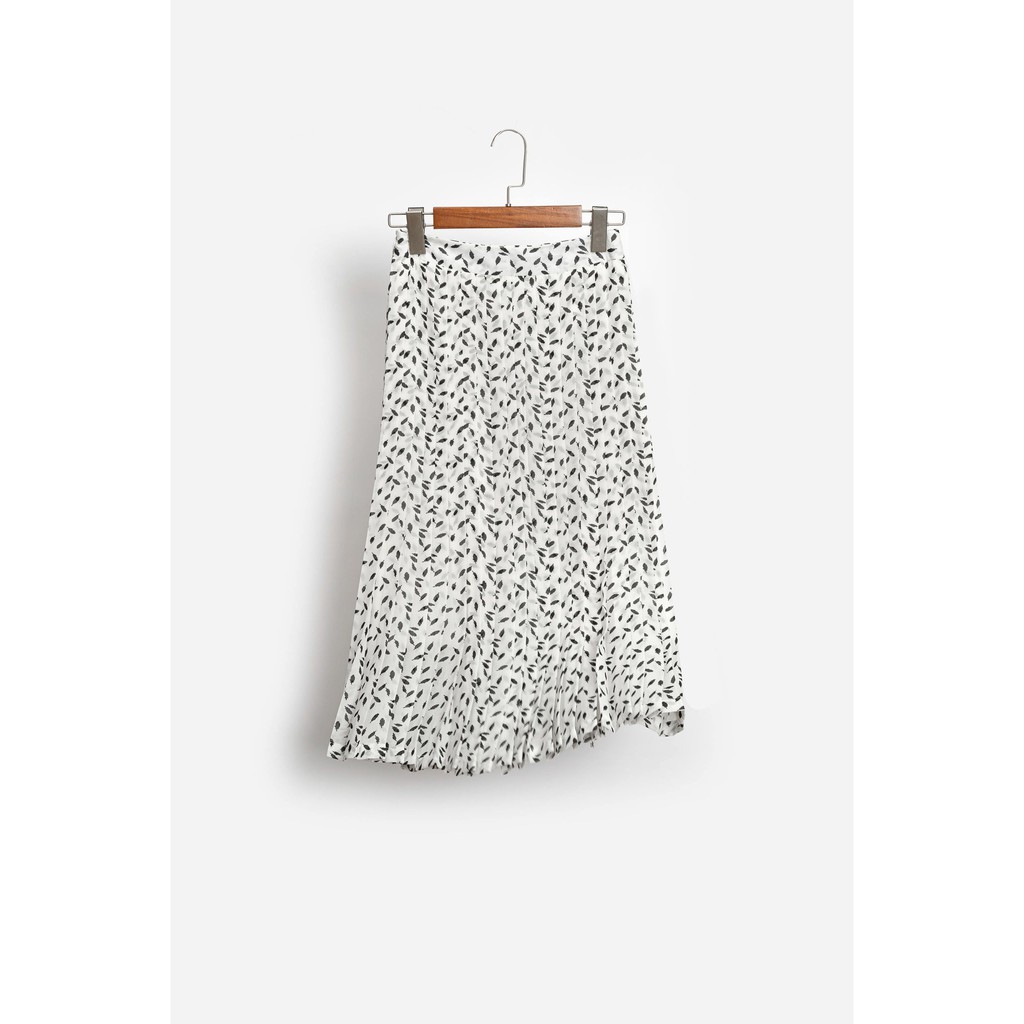 Chân váy xếp ly dài nữ MADLEN họa tiết lá phong chất chiffon | BigBuy360 - bigbuy360.vn