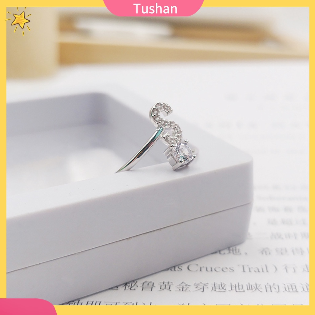 Nhẫn Đồng Khắc Chữ Thiết Kế Mở Có Thể Điều Chỉnh Kích Cỡ