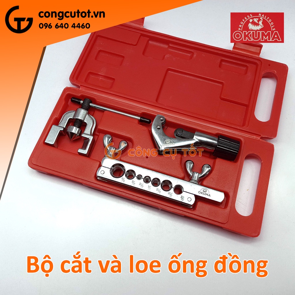 Bộ cắt và lã ống đồng OKUMA 3 chi tiết cỡ ống 3/16-5/8
