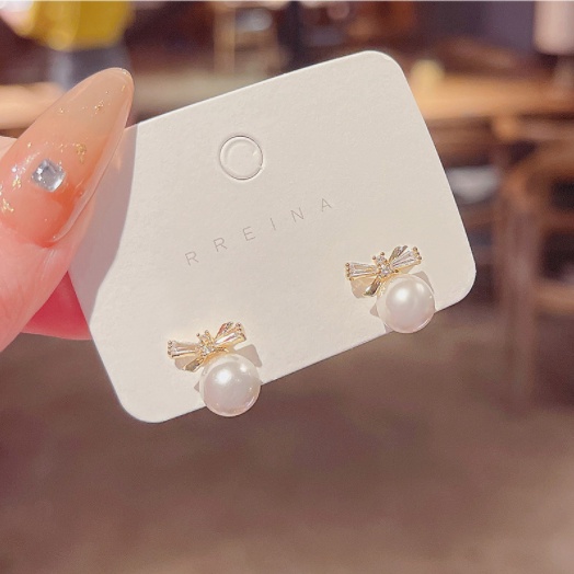 Bông tai nơ ngọc trai phong cách Hàn Quốc siêu xinh shop Phụ Kiện Tiên Tiên