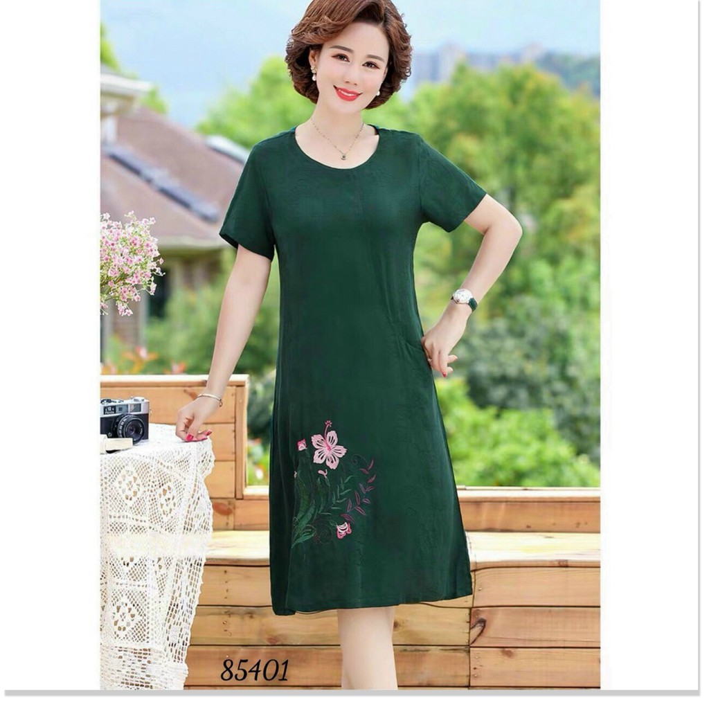 ĐẦM THÊU HOA,HỌA TIẾT TRƠN NHƯNG KHÔNG KẾM PHẦN SANG TRỌNG THỜI TRANG NAMLEE 26688