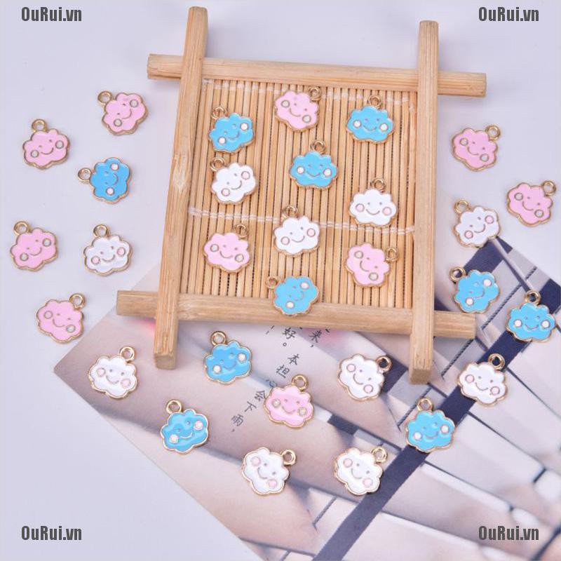 Bộ Mặt Dây Chuyền Hình Đám Mây Tráng Men Độc Đáo