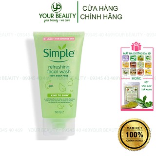 Sữa rửa mặt dịu nhẹ cho da nhạy cảm Simple Refreshing Facial Wash dạng gel 150ml