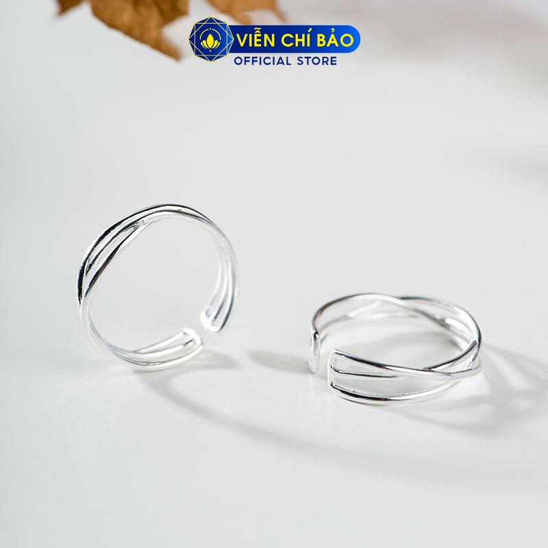 Nhẫn bạc nữ ngón út hình đan chéo chất liệu bạc 925 thời trang phụ kiện trang sức nữ Viễn Chí Bảo N000424