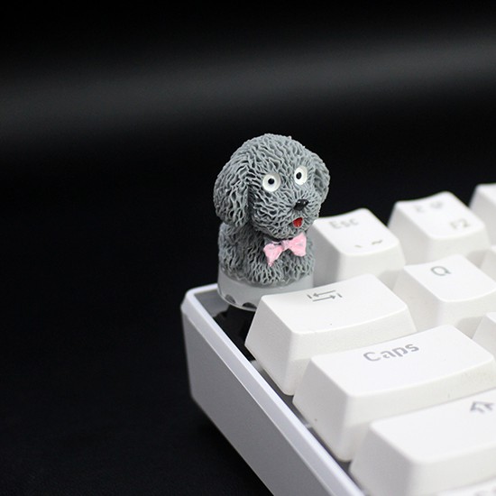 Keycap lẻ hình cún con lông xù ngộ nghĩnh siêu dễ thương( Keycap Artisan )