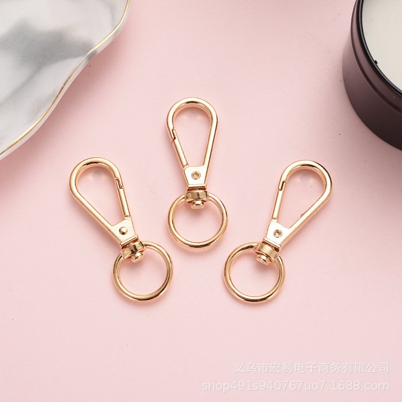 Móc khóa đa năng bằng kim loại có khuyên tròn, gắn thắt lưng bằng thép không gỉ, sáng bóng, tiện lợi