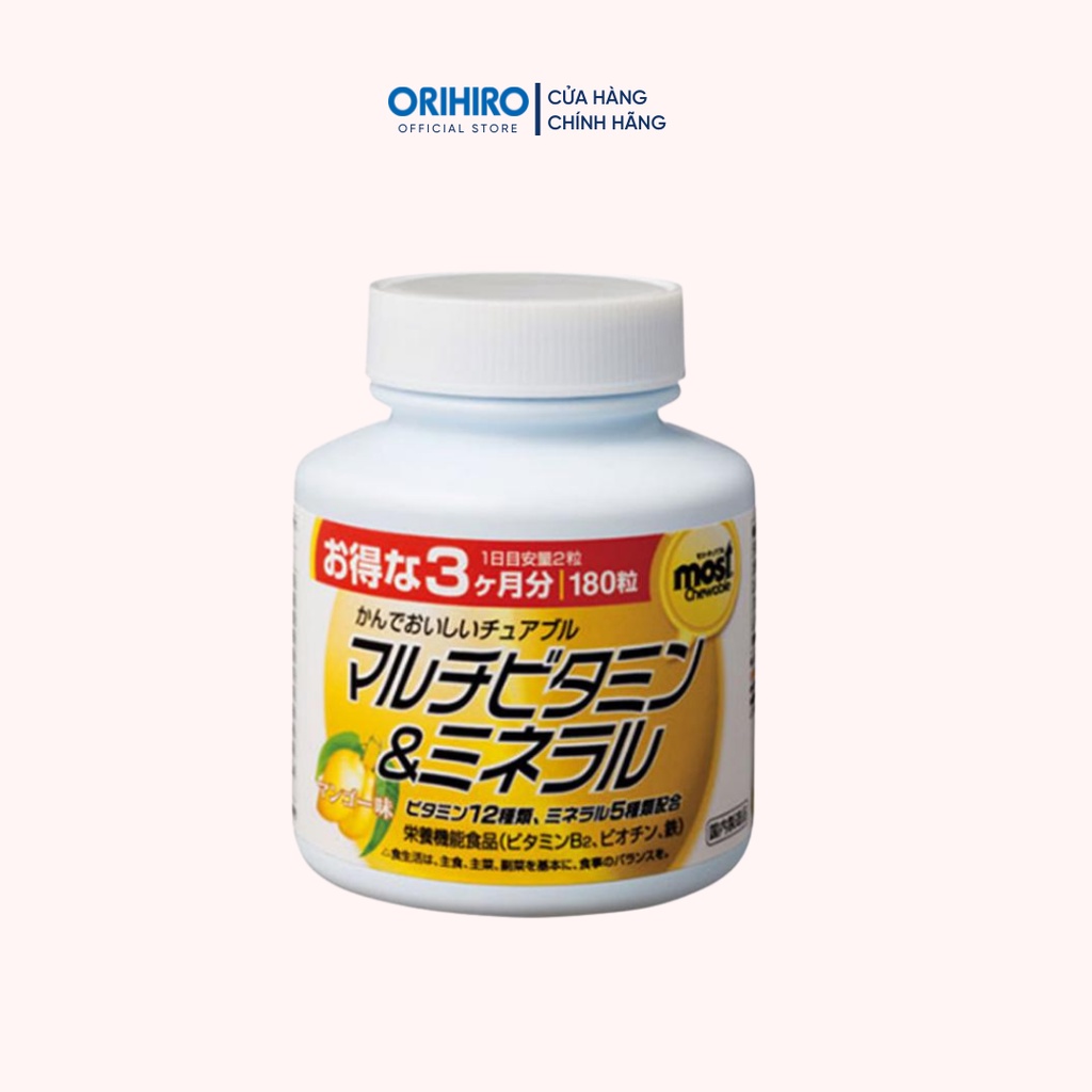 Viên nhai bổ sung Vitamin và khoáng chất Orihiro Most Chewable 180 viên