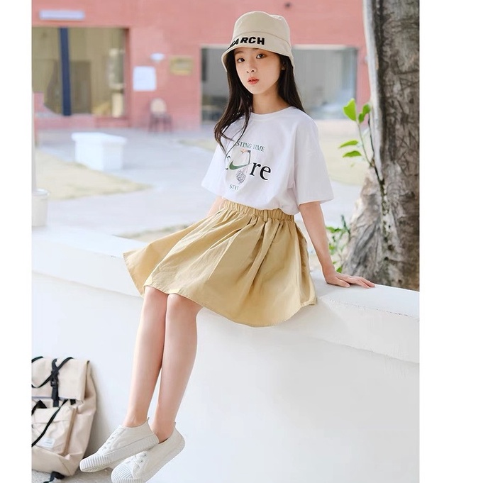 Set 2 món áo phối chân váy &quot;TENNIS&quot; 18-45kg cực xinh cho bé gái 4-14 tuổi. Thoáng mát. G28