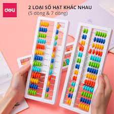 Bàn tính hạt 5/7 dòng dành cho học sinh tiểu học Deli - 74320 / 74322