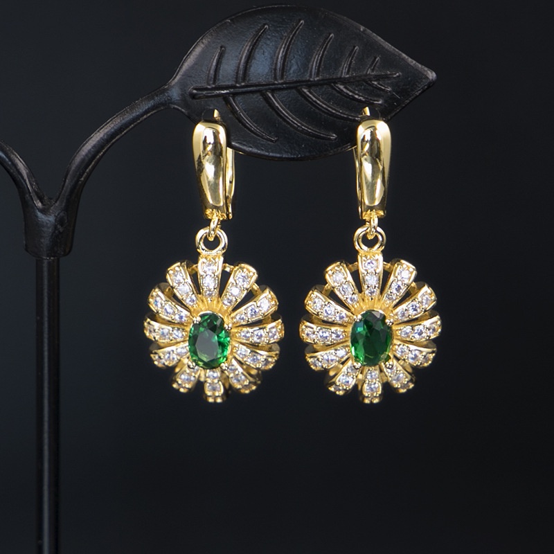 [Ảnh thật] Bộ trang sức Zircon mạ Đồng vàng Rodium cao cấp chống han rỉ bảo vệ môi trường