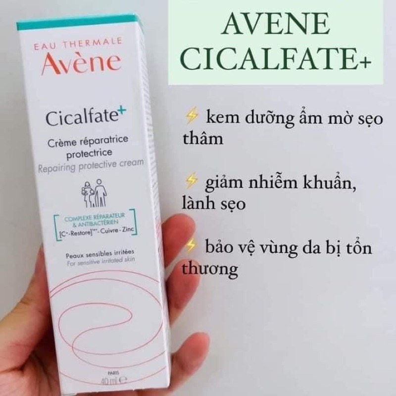Avene Cicalfate Cream 15mL & 40mL/100ml - Kem Dưỡng Phục Hồi Da, Lành Sẹo Mụn