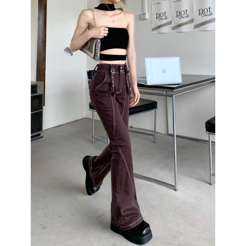 Quần Jeans Dài Ống Loe Thời Trang Dành Cho Nữ
