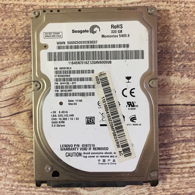 Hdd laptop 250g 2.5’ dùng cho laptop các hãng seagate wd toshiba...