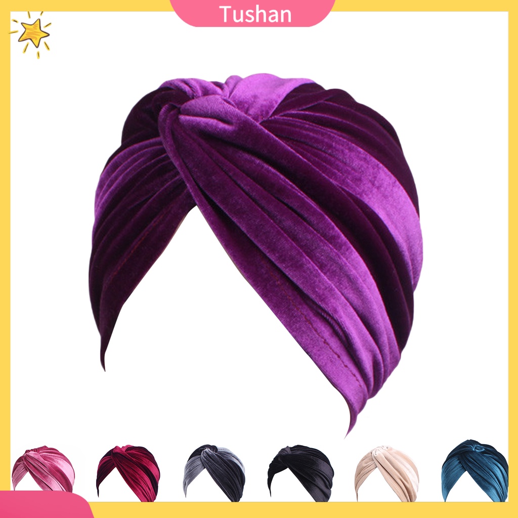 Mũ turban phong cách Ấn Độ thời trang thu đông cho nữ