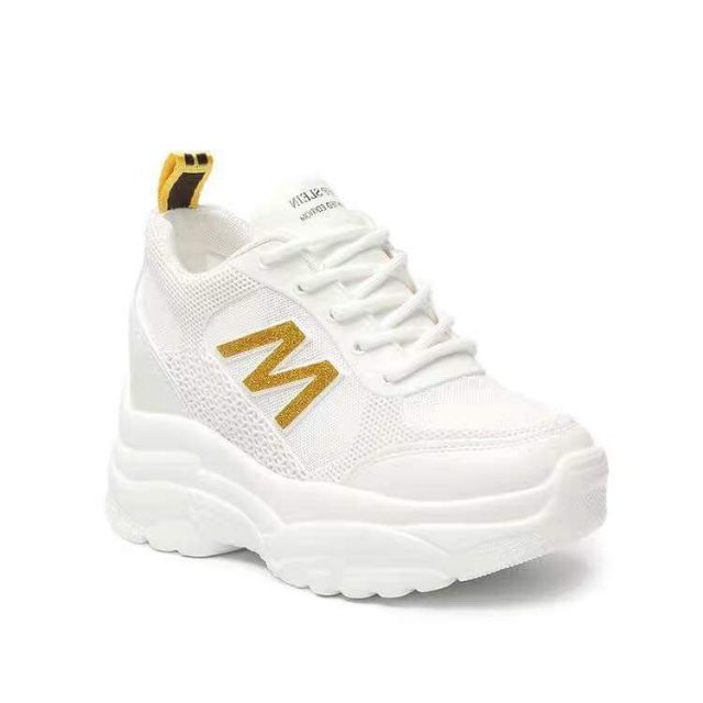 Giày sneaker nữ Giày thể thao nữ độn đế 7cm Chữ M vải lưới thoáng khí,da mềm dáng Ulzzang Hàn quốc | BigBuy360 - bigbuy360.vn