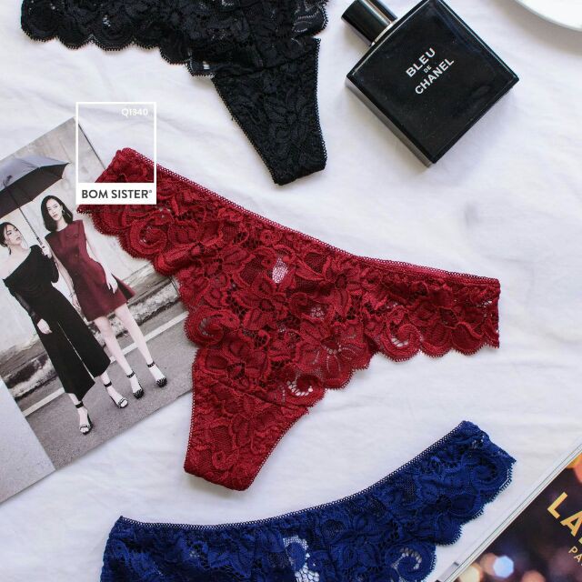 Quần lót nữ lọt khe ren sexy ❤️ FREESHIP ❤️ Quần chip nữ lọt khe ren phối viền diêm - Lolie House | BigBuy360 - bigbuy360.vn