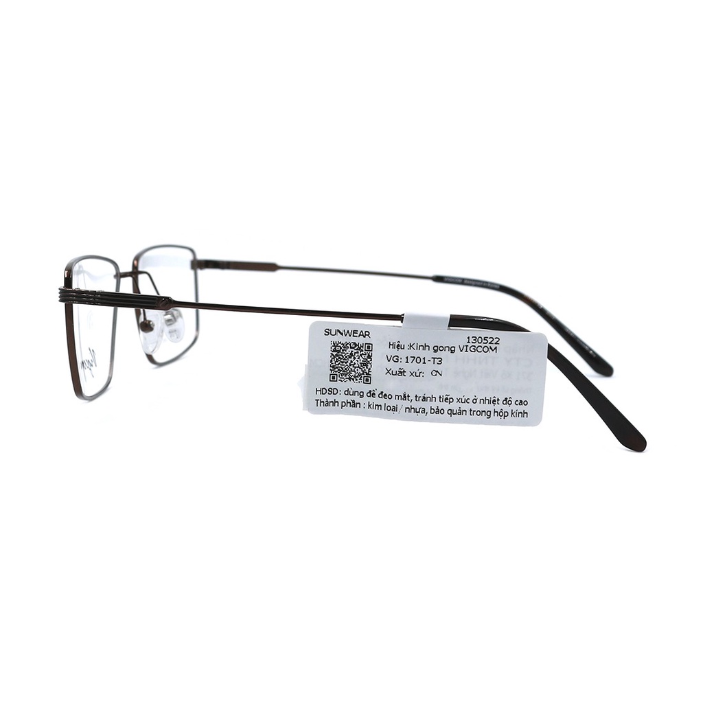 Gọng kính nam nữ thời trang Vigcom VG1701 T3 nhiều màu chính hãng, thiết kế dễ đeo bảo vệ mắt
