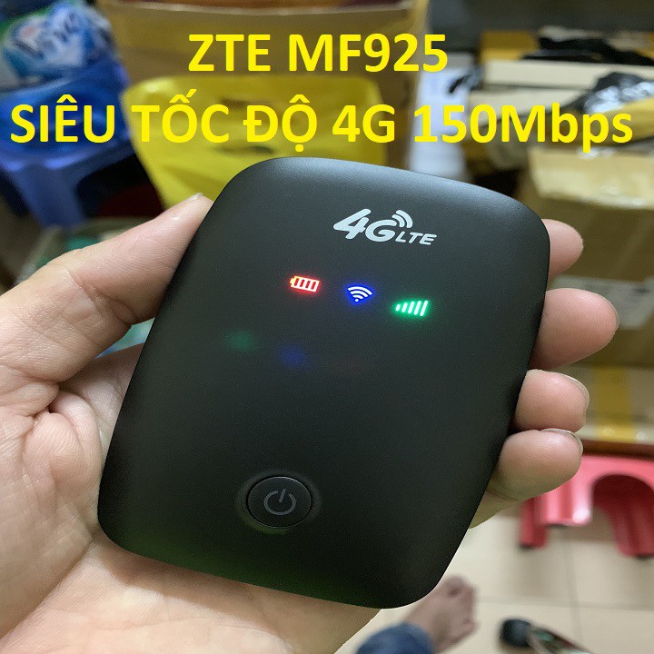 Bộ phát sóng wifi 4G từ sim- Cục phát wifi mini cầm tay -Phát wifi 4G LTE MF925 Hàng hiệu ZTE,tốc độ cực cao 150 Mbps