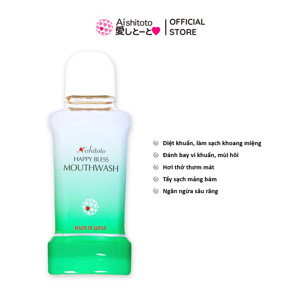 Nước súc miệng AISHITOTO HAPPY BLESS MOUTH WASH ngừa sâu răng 240ml